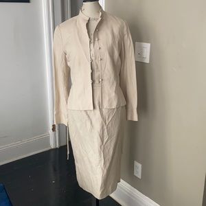 Vintage Linen Skirt Suit - M